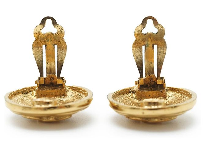 Chanel Pendientes redondos Coco Mark Matelassé GP Dorado - vista 7