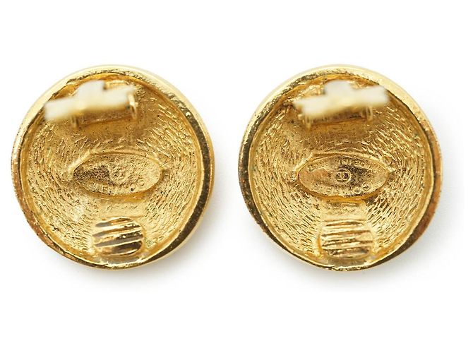 Chanel Pendientes redondos Coco Mark Matelassé GP Dorado - vista 8