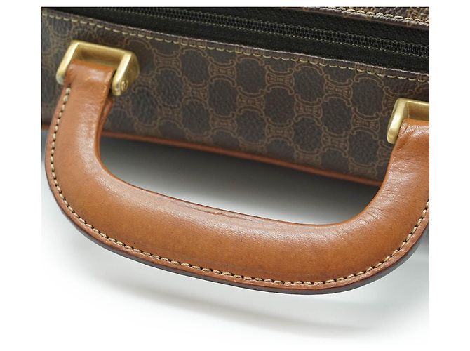 Céline Borsa a mano rettangolare Macadam con manico superiore Marrone - vista 9