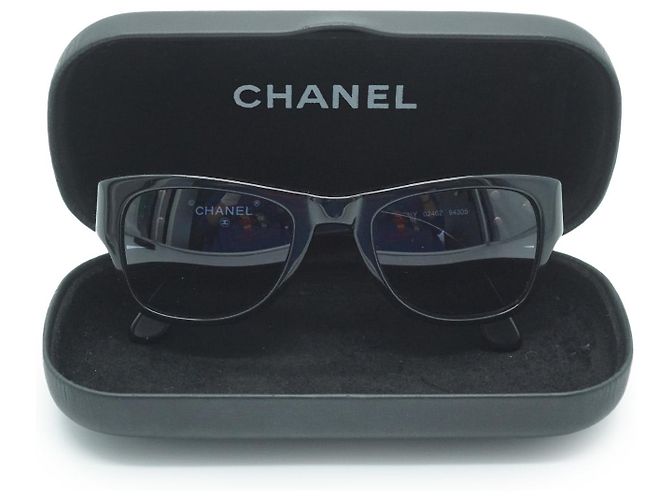 Chanel Gafas de sol con marco negro CC Logo - vista 12