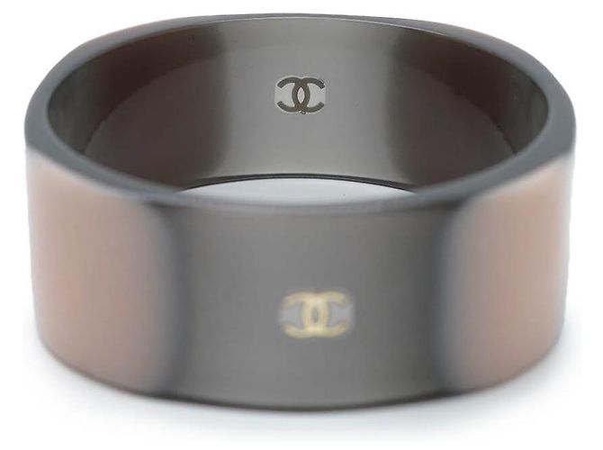 Chanel Bicolor CC Logo Armreif Schwarz - Ansicht 8