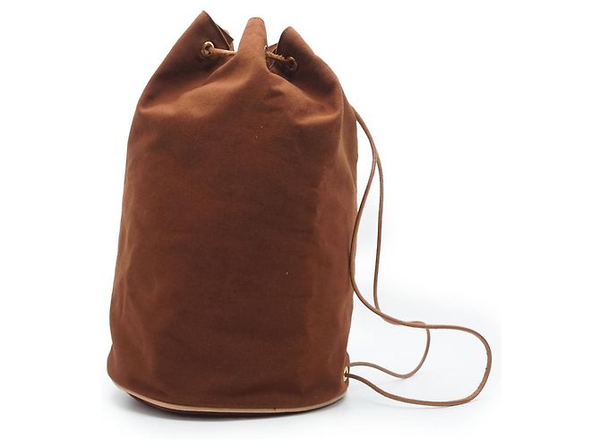 Borsa a mano Hermès Polochon Mimile GM Marrone Cotone - vista 4