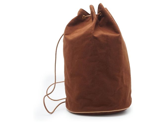 Borsa a mano Hermès Polochon Mimile GM Marrone Cotone - vista 5