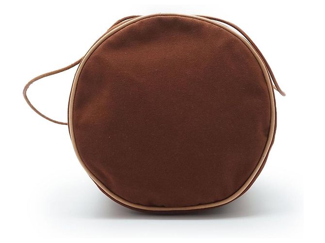 Borsa a mano Hermès Polochon Mimile GM Marrone Cotone - vista 6