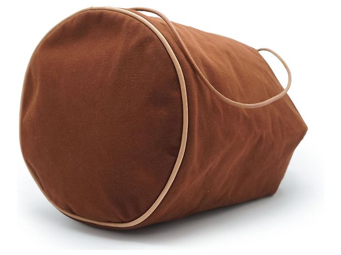 Borsa a mano Hermès Polochon Mimile GM Marrone Cotone - vista 8