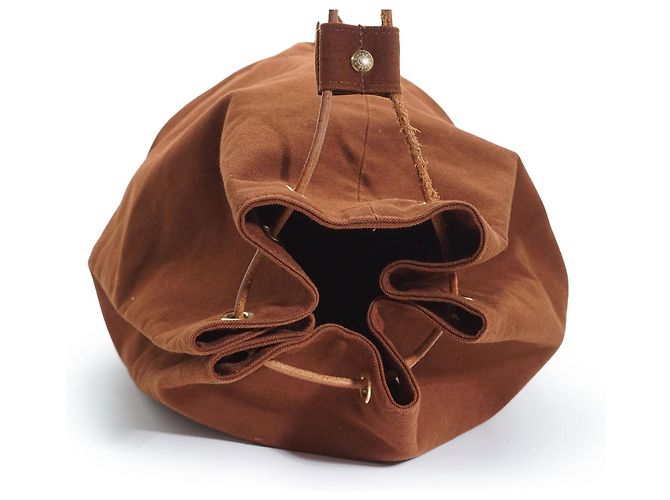 Borsa a mano Hermès Polochon Mimile GM Marrone Cotone - vista 9