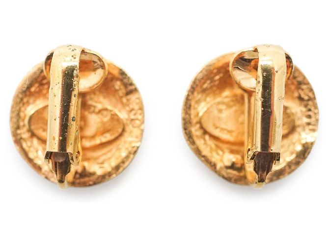 Chanel Orecchini rotondi a clip CC Logo GP D'oro - vista 2