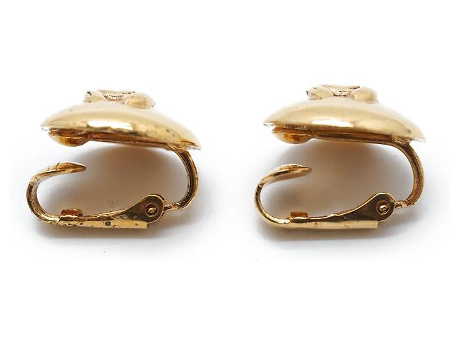 Chanel Orecchini rotondi a clip CC Logo GP D'oro - vista 4