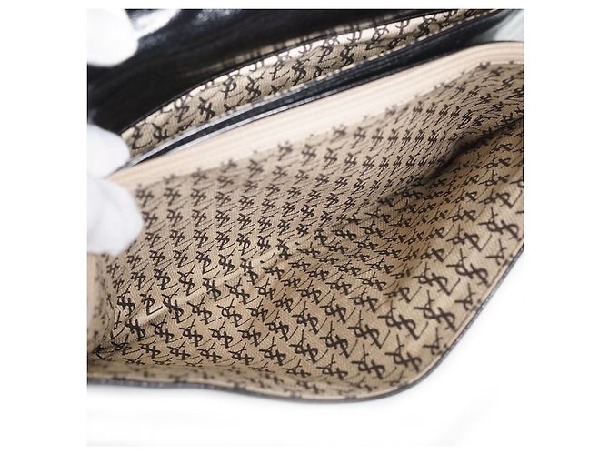 Yves Saint Laurent Clutch vintage trapuntato a forma di busta Nero - vista 13