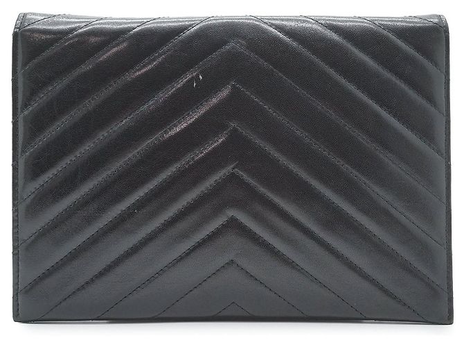 Yves Saint Laurent Clutch vintage trapuntato a forma di busta Nero - vista 2