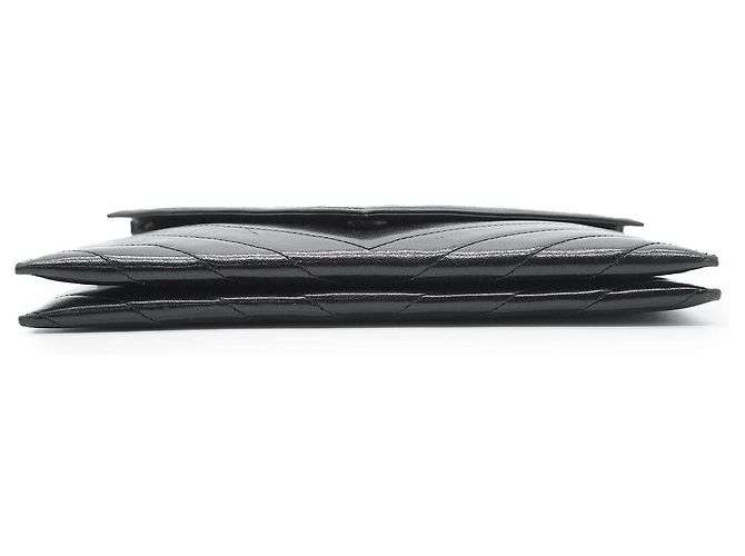 Yves Saint Laurent Clutch vintage trapuntato a forma di busta Nero - vista 5