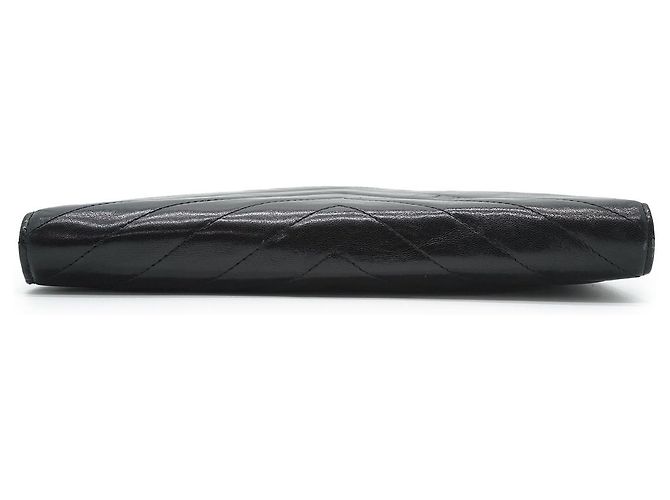 Yves Saint Laurent Clutch vintage trapuntato a forma di busta Nero - vista 8