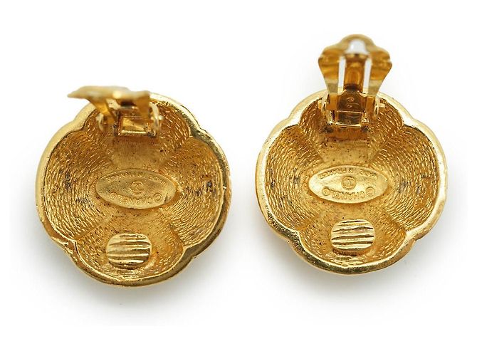 Chanel Orecchini a clip rotondi con fiori Coco Mark GP D'oro - vista 7