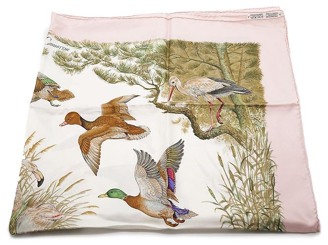 Hermès Halte en Camargue Seidenschal 90 Pink - Ansicht 2