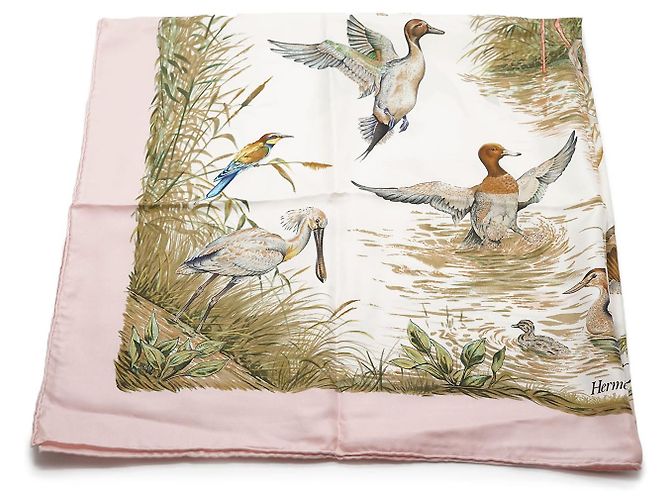 Hermès Halte en Camargue Seidenschal 90 Pink - Ansicht 5