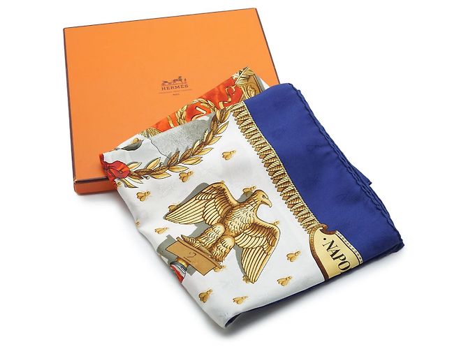 Hermès Foulard in seta Napoleone 90 Blu - vista 2