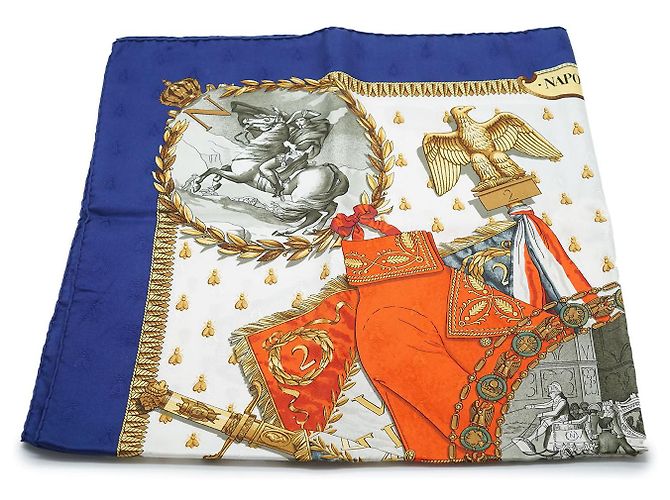 Hermès Foulard in seta Napoleone 90 Blu - vista 4