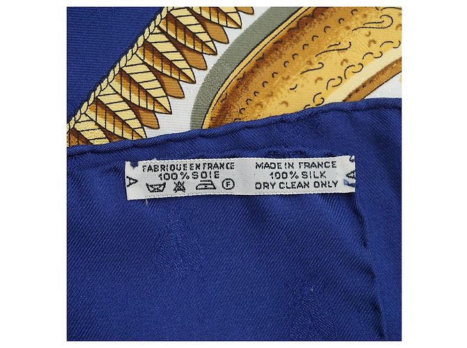 Hermès Foulard in seta Napoleone 90 Blu - vista 7