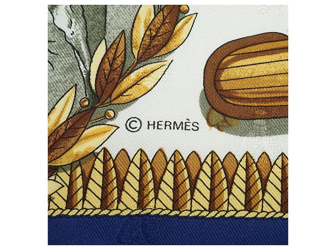 Hermès Foulard in seta Napoleone 90 Blu - vista 9