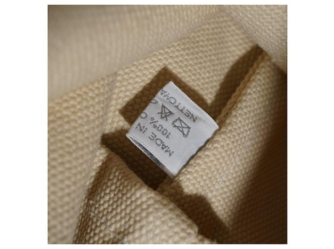 Borsa Hermès Marine Recif MM in cotone bianco - vista 12