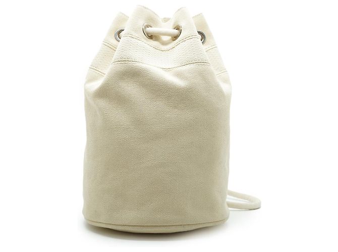 Borsa Hermès Marine Recif MM in cotone bianco - vista 2