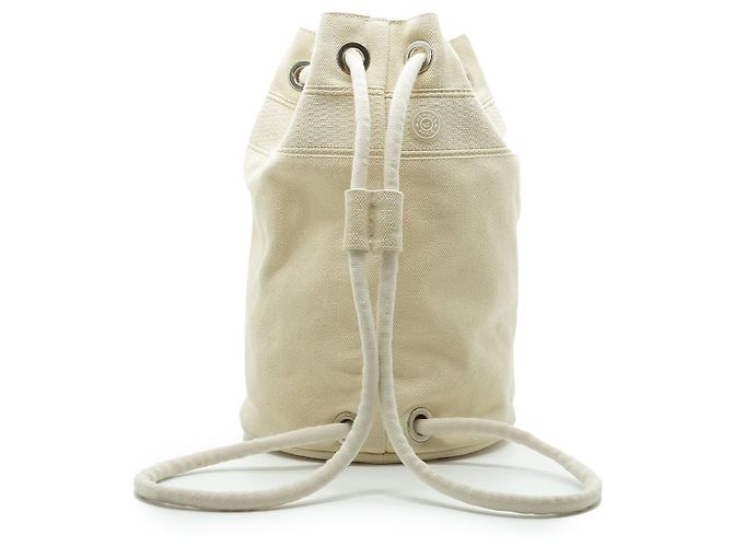 Borsa Hermès Marine Recif MM in cotone bianco - vista 3