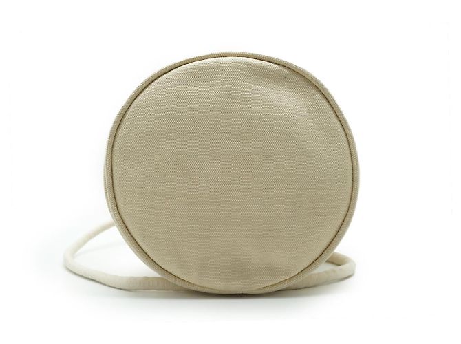 Borsa Hermès Marine Recif MM in cotone bianco - vista 6