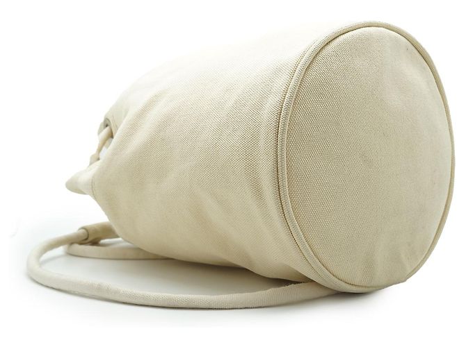 Borsa Hermès Marine Recif MM in cotone bianco - vista 7