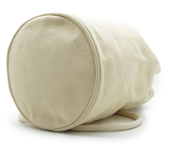 Borsa Hermès Marine Recif MM in cotone bianco - vista 8