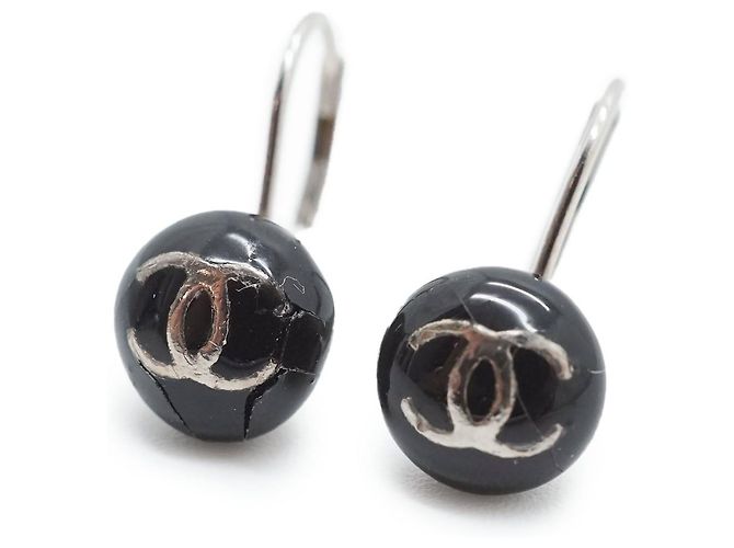 Chanel Orecchini Logo CC resina nera Nero - vista 2