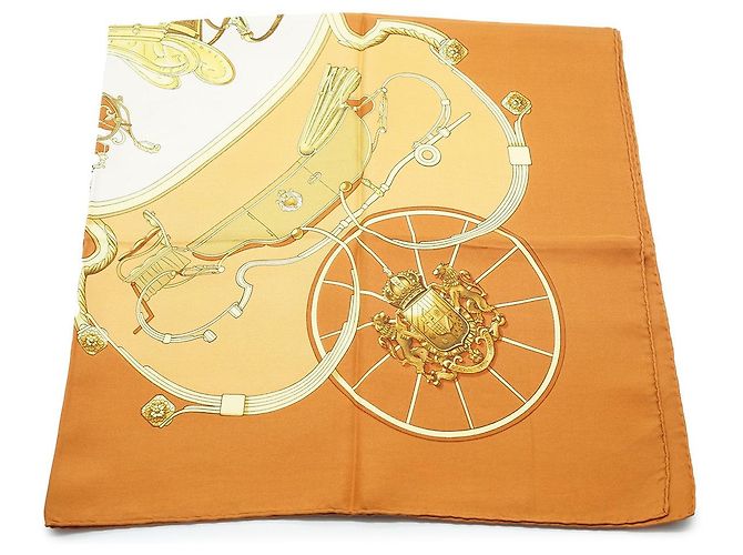 Hermès Foulard in seta Ledoux Springs 90 Arancione - vista 2