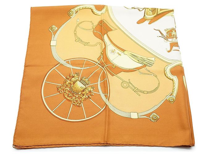 Hermès Foulard in seta Ledoux Springs 90 Arancione - vista 3