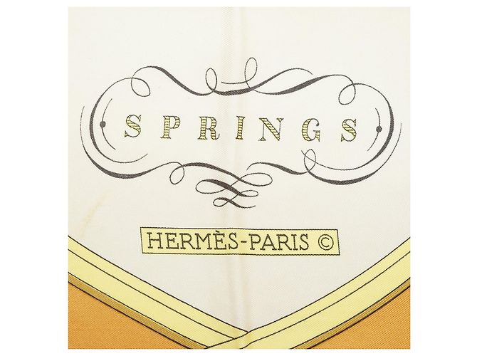 Hermès Foulard in seta Ledoux Springs 90 Arancione - vista 6