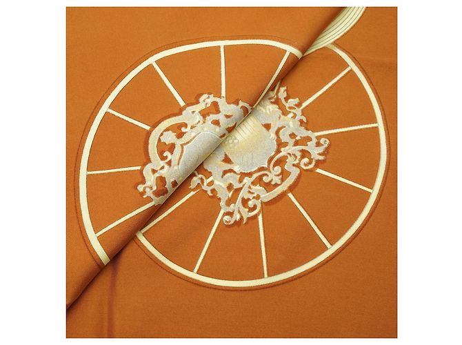 Hermès Foulard in seta Ledoux Springs 90 Arancione - vista 9