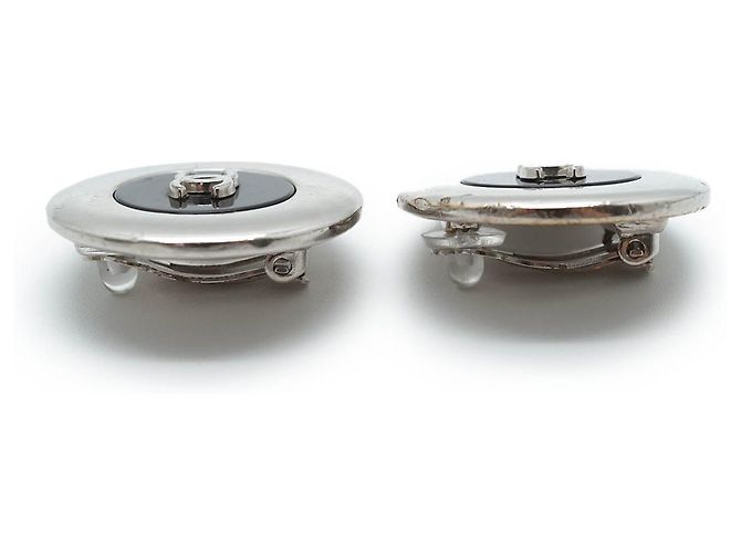 Chanel Orecchini a clip rotondi bicolori Argento - vista 6