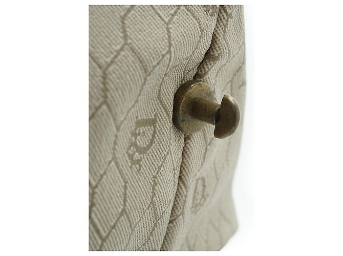 Dior Honeycomb Große Tote aus brauner Leinwand und Leder - Ansicht 11