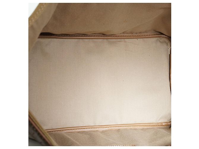 Dior Honeycomb Große Tote aus brauner Leinwand und Leder - Ansicht 13
