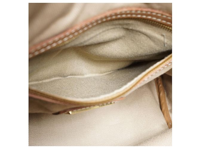 Dior Honeycomb Große Tote aus brauner Leinwand und Leder - Ansicht 14