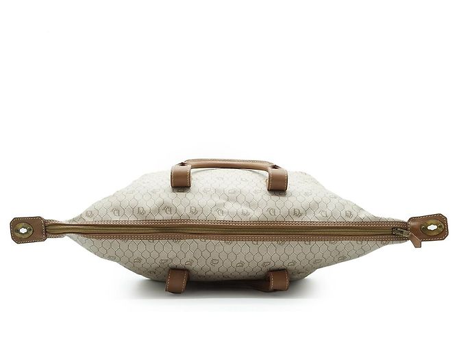 Dior Honeycomb Große Tote aus brauner Leinwand und Leder - Ansicht 8