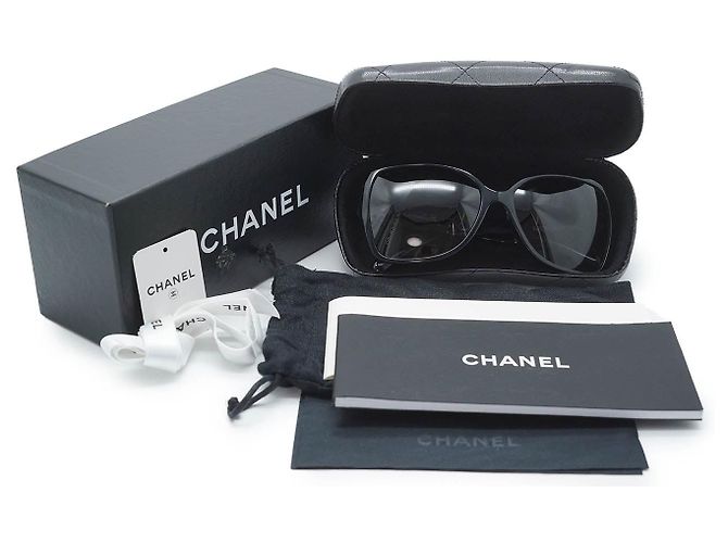 Chanel Gafas de sol con marco negro CC Logo - vista 11
