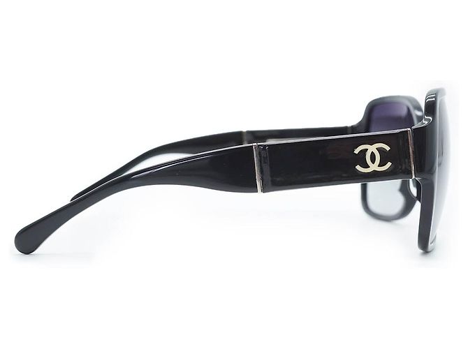 Chanel Gafas de sol con marco negro CC Logo - vista 4