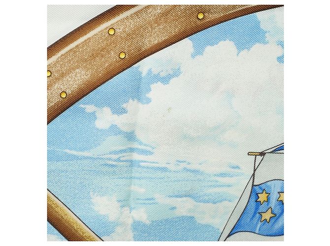 Hermès Vive le Vent Seidenschal 90 Blau - Ansicht 10