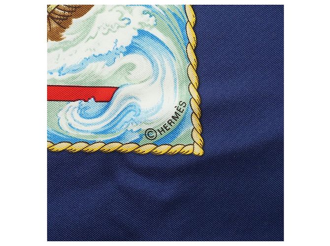 Hermès Vive le Vent Seidenschal 90 Blau - Ansicht 6