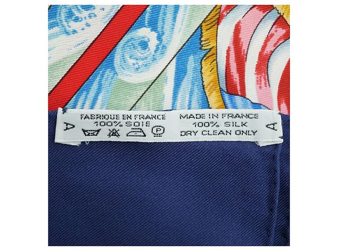 Hermès Vive le Vent Seidenschal 90 Blau - Ansicht 7