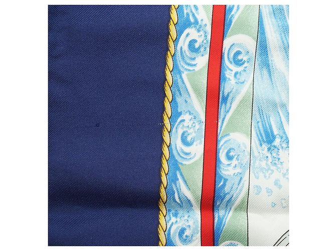 Hermès Vive le Vent Seidenschal 90 Blau - Ansicht 9