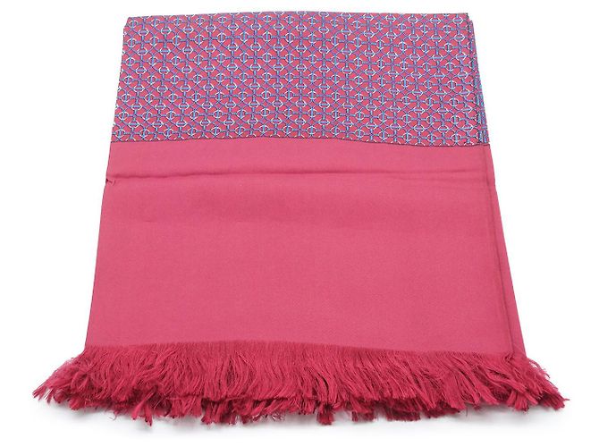 Sciarpa Hermès in seta bordeaux con frange Bordò - vista 2
