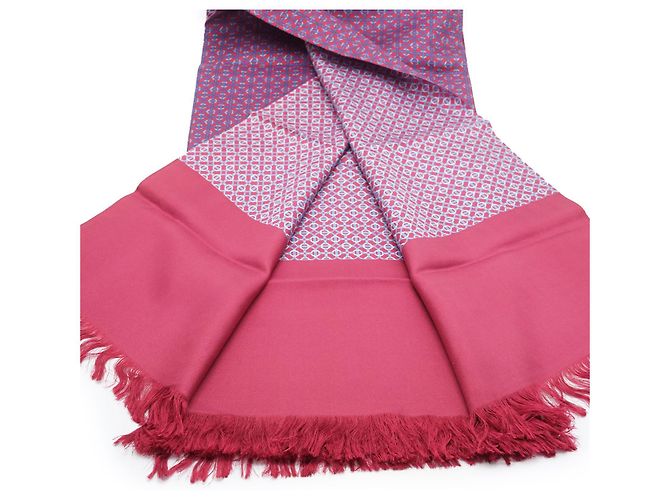 Sciarpa Hermès in seta bordeaux con frange Bordò - vista 5