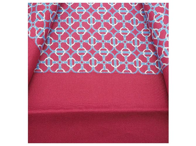 Sciarpa Hermès in seta bordeaux con frange Bordò - vista 6