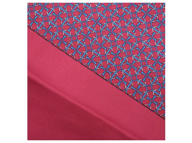 Sciarpa Hermès in seta bordeaux con frange Bordò - vista 7