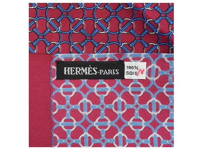 Sciarpa Hermès in seta bordeaux con frange Bordò - vista 8